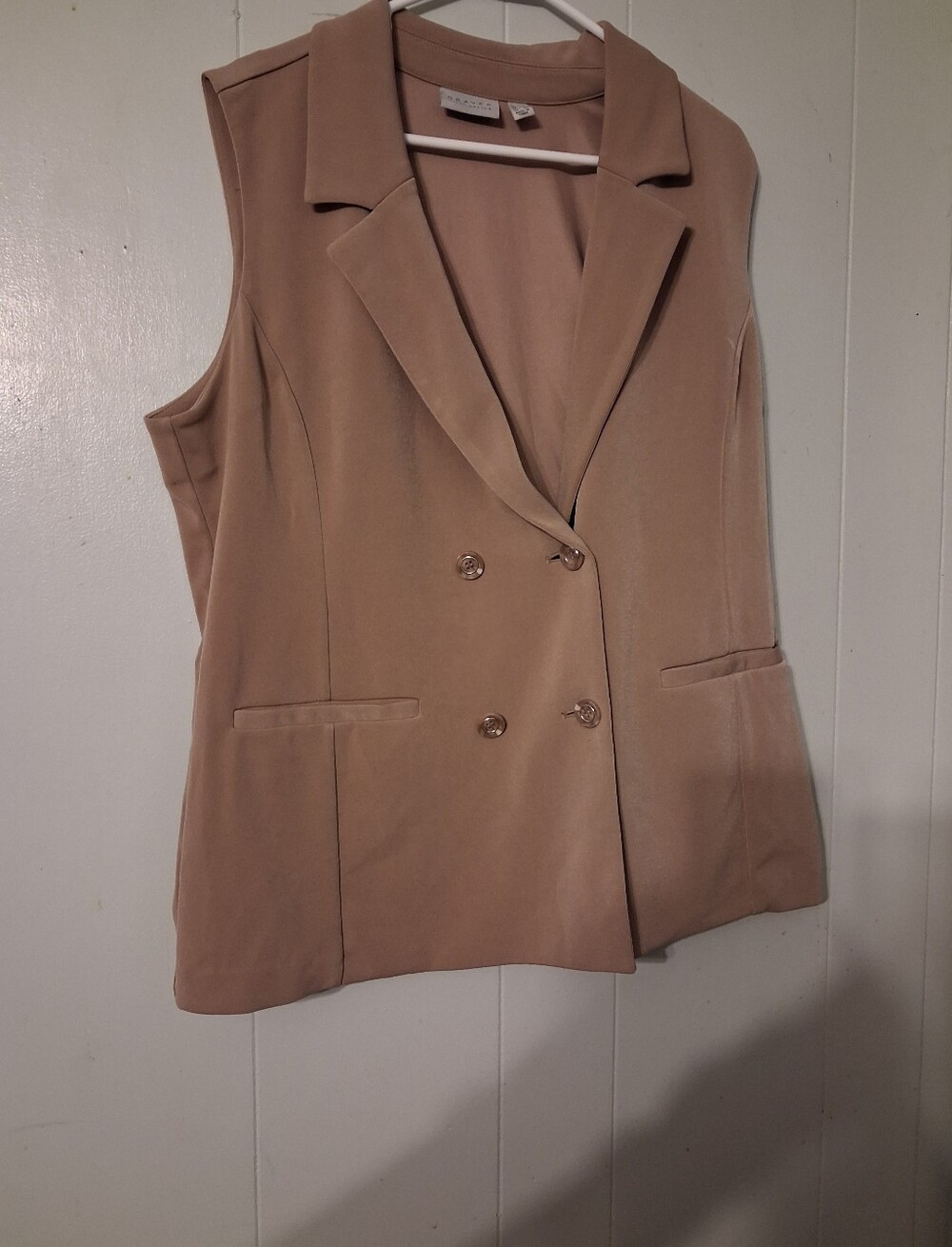 Susan Graver Double-Breasted Sleeveless Blazer Vest NWOT